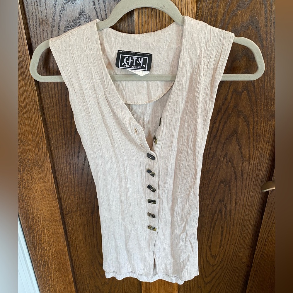 Y2K button up tank with tie back